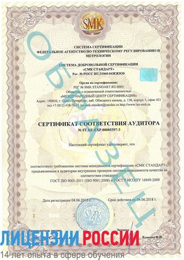 Образец сертификата соответствия аудитора №ST.RU.EXP.00005397-3 Магнитогорск Сертификат ISO/TS 16949